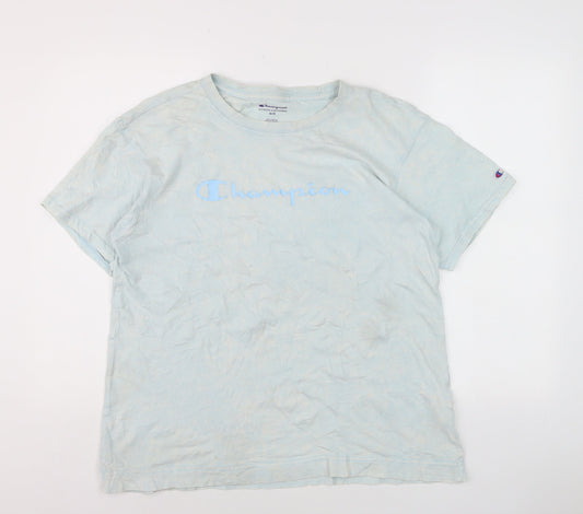 Champion Men's Blue Regular Fit Crew Neck Cotton T-Shirt M