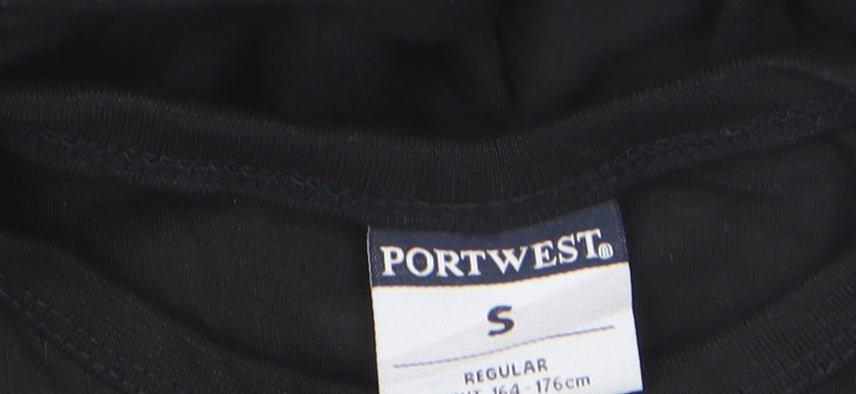 Portwest Women's Black Long Sleeve Basic Crew Neck T-Shirt Size S
