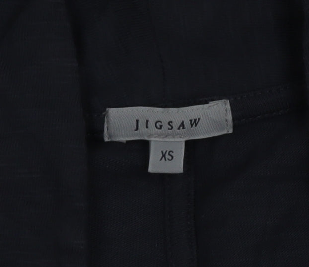 Jigsaw Women's Grey Cotton Blazer XS Lightweight Jersey Jacket