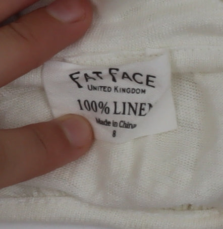 Fat Face Women’s Ivory Linen Camisole Tank Top Size 8