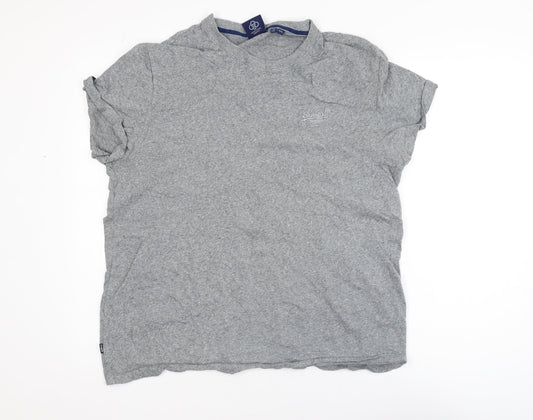 Superdry Men's Grey 2XL Organic Cotton Crew Neck T-Shirt