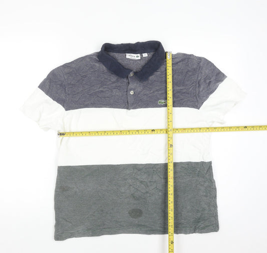 Lacoste Men's Multicoloured Cotton Regular Fit Polo Shirt XL