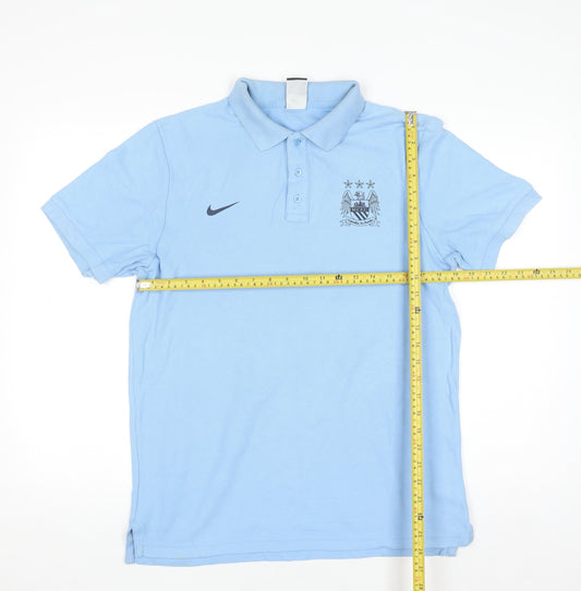 Nike Men’s Blue Football Polo Shirt L Manchester City