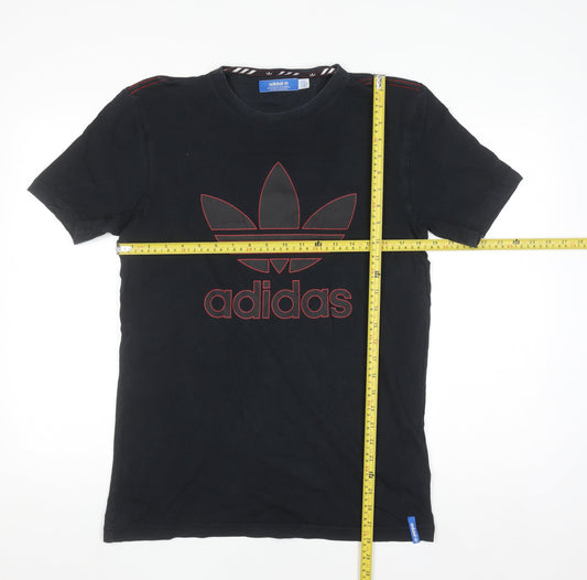 Adidas Men's Black Trefoil Logo Short Sleeve Cotton T-Shirt M