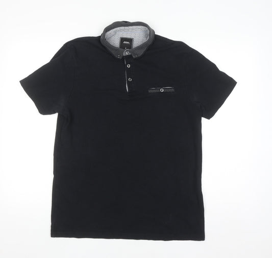 Burton Menswear London Black Short Sleeve Polo Shirt M Regular Fit