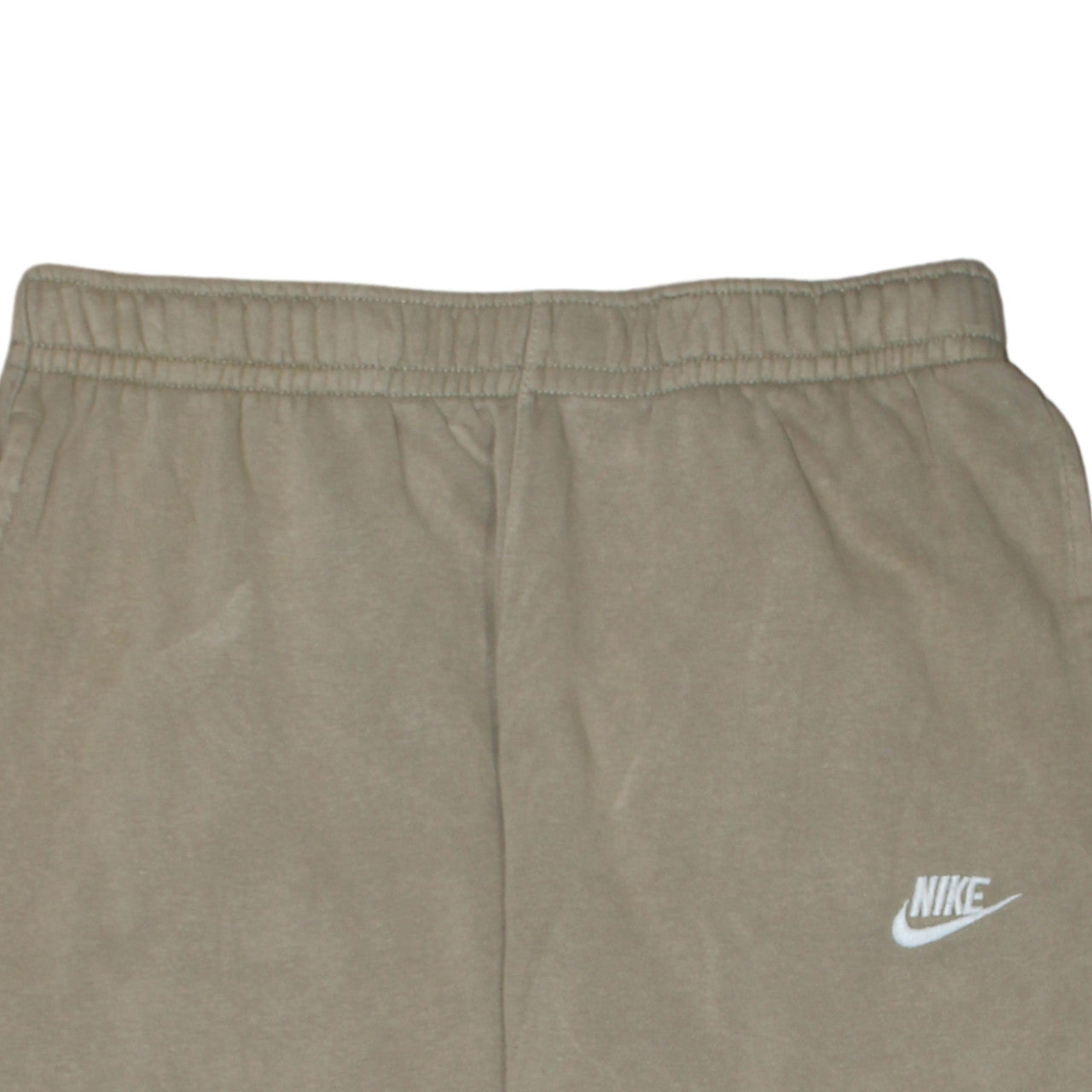 Nike Men's Beige Fleece Sweatpants L Regular Fit Elastic Waist