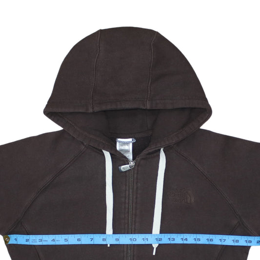 The North Face Womens Brown Full Zip Hoodie Size L Cotton Blend