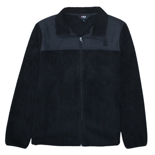 Fila Women Black Fleece Full Zip Jacket XL Sports Casual