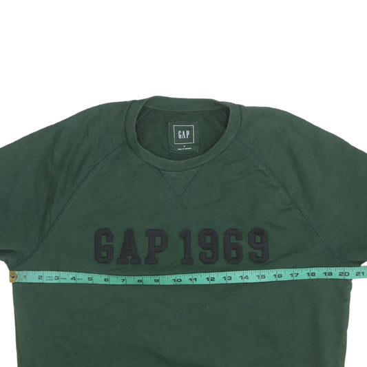 GAP Women Green Small Pullover Sweatshirt Crew Neck Cotton Casual