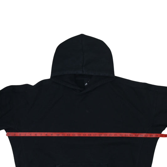 Adidas Womens Black Pullover Hoodie L Relaxed Fit Cotton Blend