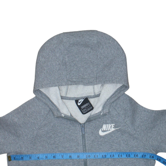 Nike Boys Grey Full Zip Hoodie L 146-156cm Standard Fit Hooded Sweatshirt