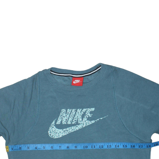 Nike Boys Blue Pullover Sweatshirt XL 13-15 Years Crew Neck Logo Print