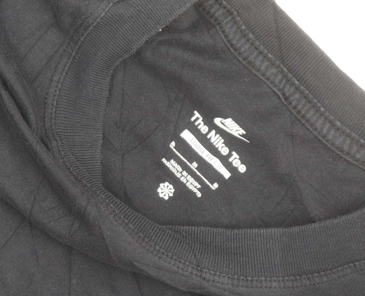 Nike Men's Black Loose Fit Cotton Crew Neck T-Shirt Size M