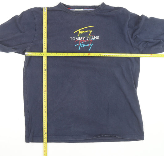 Tommy Jeans Men's Blue 2XL Relaxed Fit Crew Neck Sweatshirt