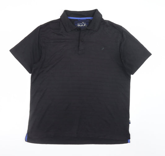 Stone Bay Golf Men's Black Short Sleeve Polo Shirt Size M