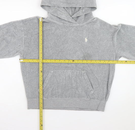 Polo Ralph Lauren Womens Grey Small Pullover Hoodie Cotton Blend