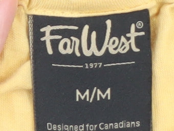 FarWest Women Yellow Cotton Halter Shift Dress M