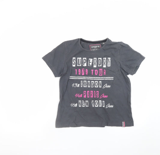 Superdry Women's Grey Graphic 1979 Tour T-Shirt Size 8