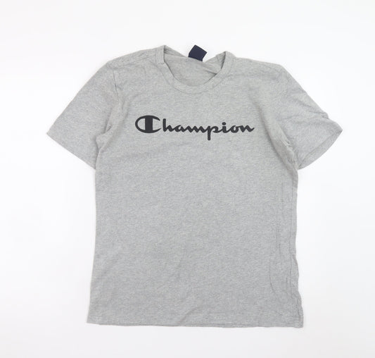 Champion Men's Grey Crew Neck Short Sleeve T-Shirt Size S