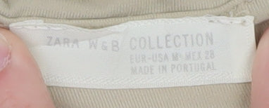 Zara Women Beige Scoop Neck Sleeveless Tank Top M
