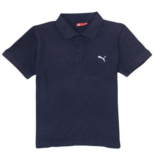 Puma Men’s Blue Cotton Polo Shirt L Regular Fit Sports Style