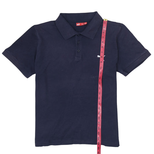 Puma Men’s Blue Cotton Polo Shirt L Regular Fit Sports Style