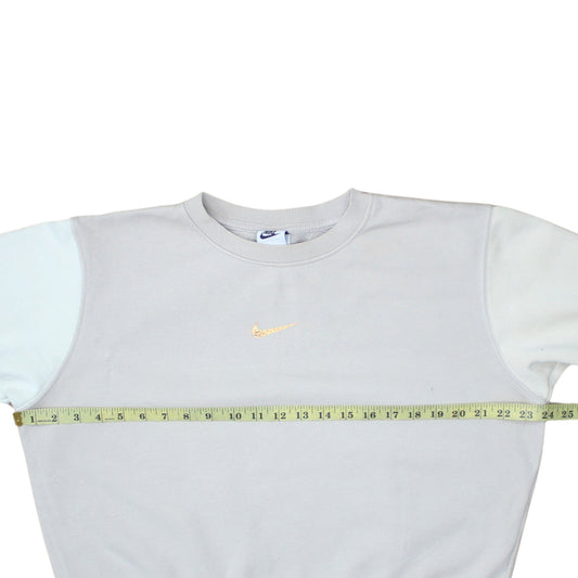 Nike Women Beige Loose Fit Crew Neck Sweatshirt Size S