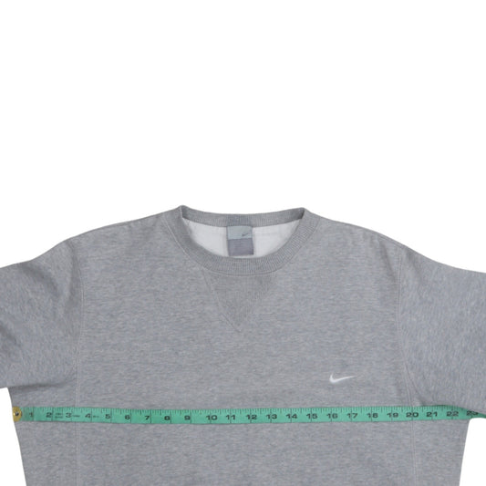 Nike Men's Grey Pullover Sweatshirt S Crew Neck Fleece Regular Fit