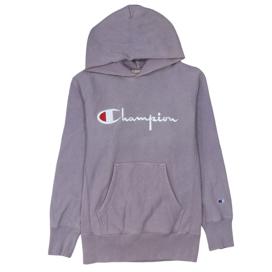 Champion Womens Purple Reverse Weave Hoodie Medium Cotton Embroidered Logo