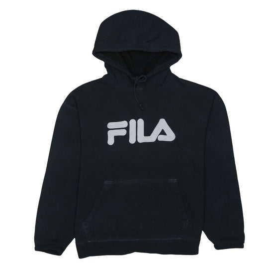 FILA Women's Black Pullover Hoodie Size M Logo Sweatshirt