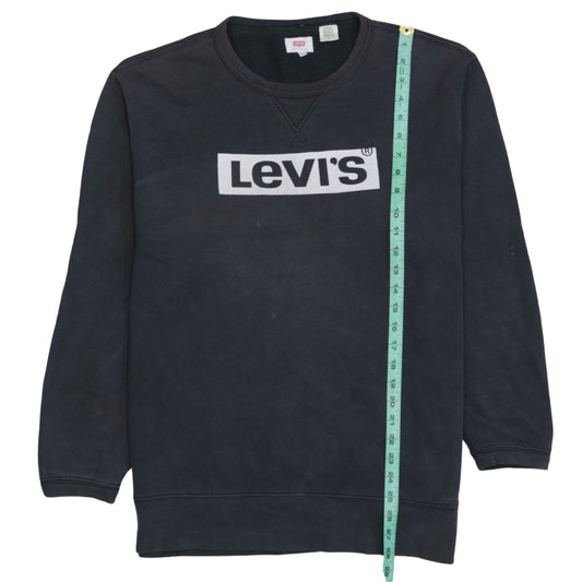 Levi's Men's Black Logo Crew Neck Sweatshirt L Regular Fit