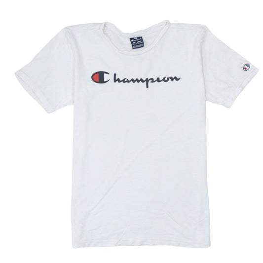 Champion Boys White 2XL 15-16 Years Crew Neck Short Sleeve Logo T-Shirt