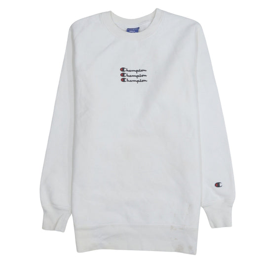Champion Women's White Small Pullover Sweatshirt with Logo
