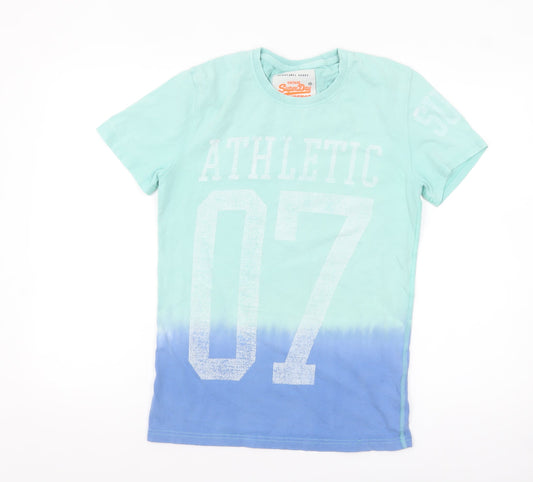 Superdry Men's Blue Tie Dye Athletic 07 Graphic T-Shirt Size S