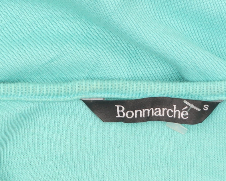 Bonmarche Womens Green Crochet Neck Short Sleeve T-Shirt Size S