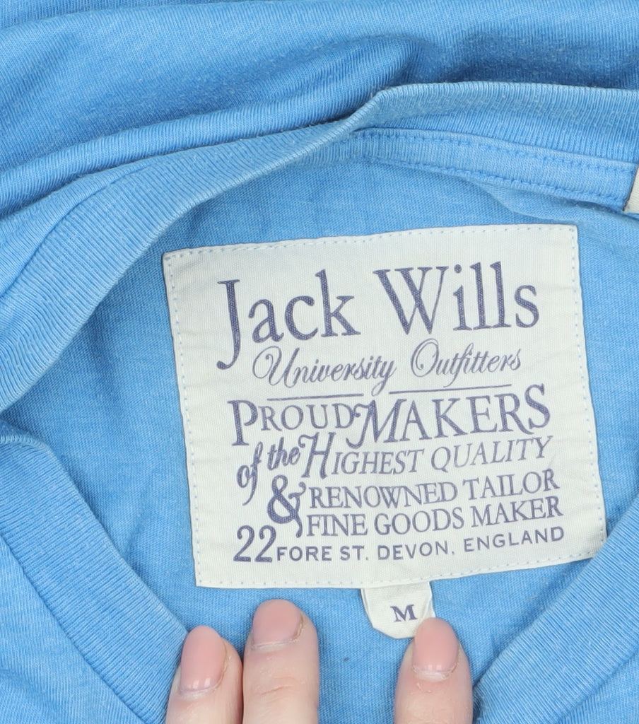 Jack Wills Men's Blue Regular Fit Crew Neck Cotton T-Shirt Size M