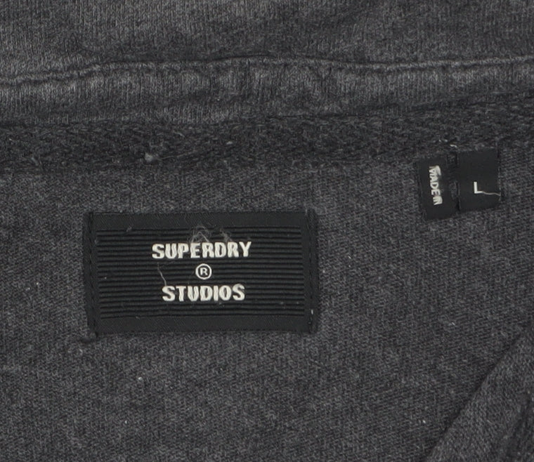 Superdry Men’s Grey Cotton Short Sleeve Polo Shirt L