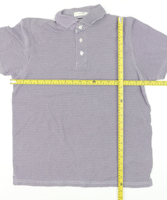 2BLIND2C Men’s Purple Geometric Cotton Polo Shirt M