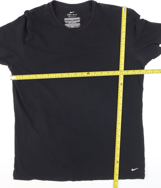 Nike Men's Black Dri-FIT Sports T-Shirt XL Athletic Fit