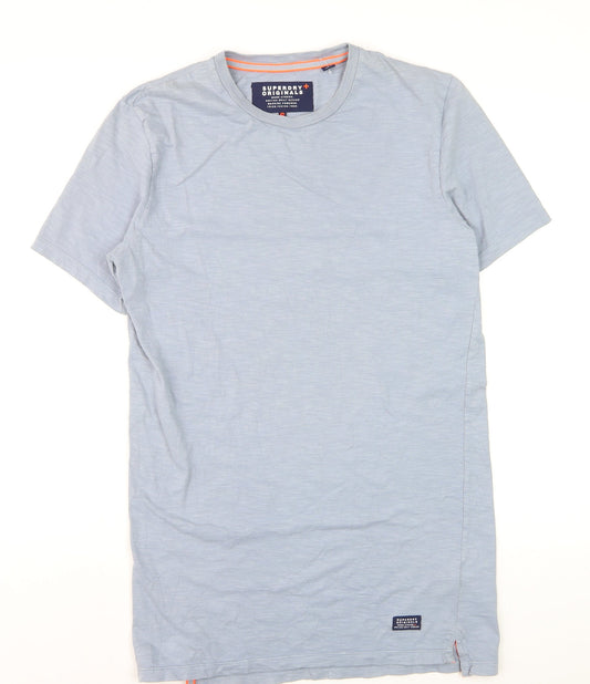Superdry Men's Blue Crew Neck Short Sleeve Cotton T-Shirt Size S