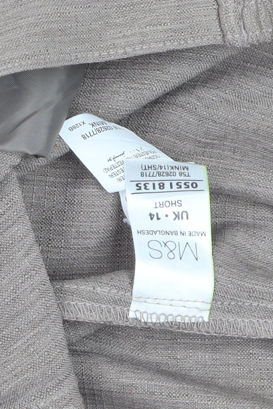 Marks and Spencer Women Beige Size 14 Twill Straight Trousers