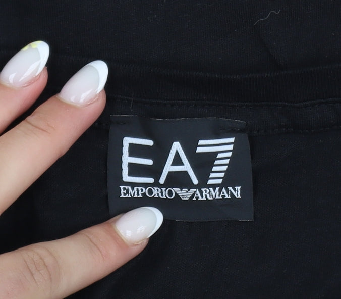 Emporio Armani EA7 Men's Black Cotton Crew Neck T-Shirt Size M