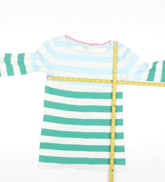 Boden Women's Multicoloured Striped Long Sleeve Cotton T-Shirt UK 8