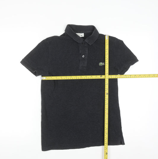 Lacoste Men's Black Slim Fit Cotton Polo Shirt XS