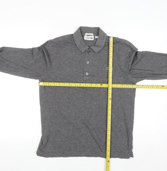 Lacoste Sport Men's Grey Long Sleeve Slim Fit Polo Shirt Size S