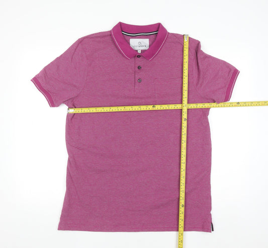 Lost Stock Men’s Pink Cotton Short Sleeve Polo Shirt Size M
