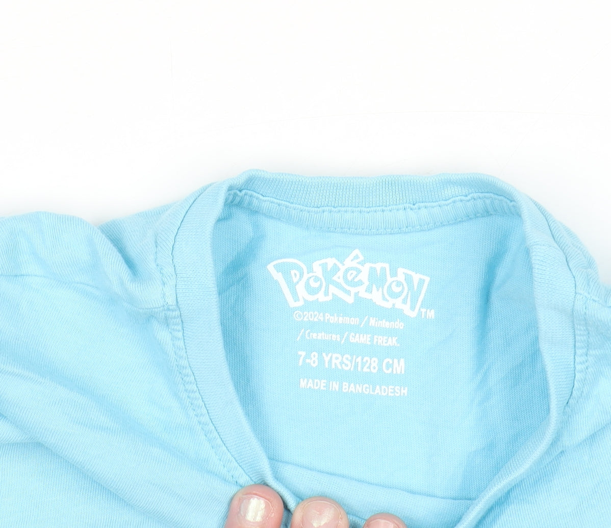 Pokémon Boys Blue Gengar Graphic T-Shirt 7-8 Years Short Sleeve Cotton