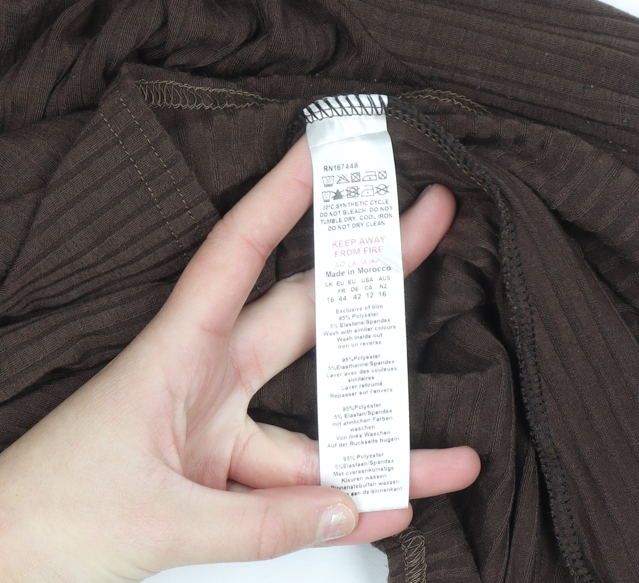 Boohoo Women’s Brown Long Sleeve High Neck Zip Top Size 16