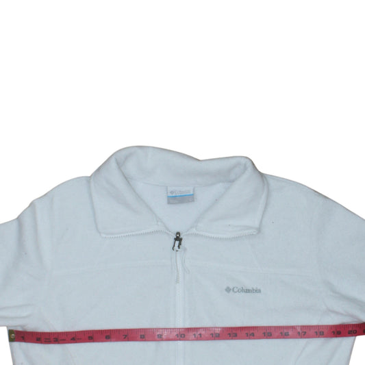 Columbia Womens White Fleece Full Zip Jacket Size L
