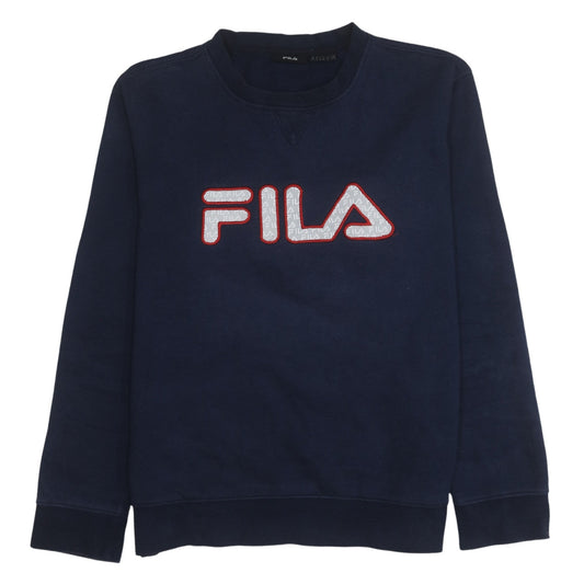 Fila Men's Blue Crew Neck Logo Sweatshirt Size L